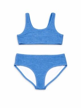 Old Navy Girls Blue Textured Bikini Set Size L 10-12 Two Piece Swim Bathing Suit